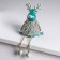 Souvenir Ceramics "Losik in a curly fur coat" Dark green 13.7x6.2 cm