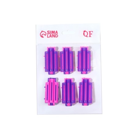 Bigudi for a basal volume, 5.7 × 3 × 1 cm, 6 pcs, pink/purple color-4