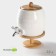 Porcelain barrel with a leaf on a wooden stand Bellatenero, 2.5 l, white color