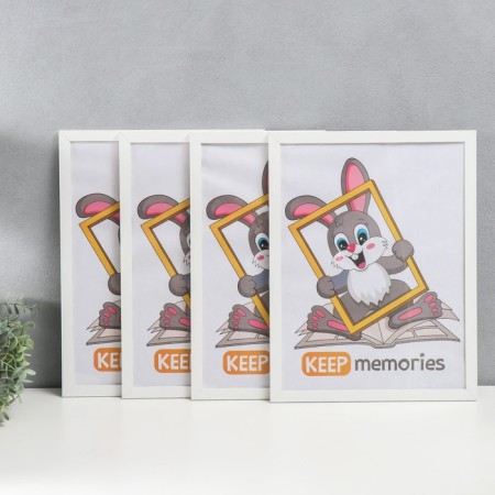 Set of photo frames MDF "OfficeSpace" 30x40 cm, 4 pcs, white (plastic screen)