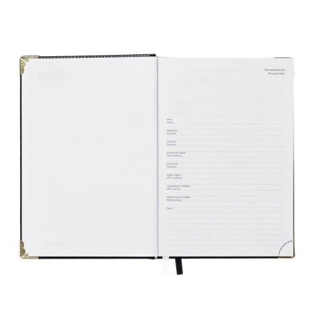 Gift Davente.bellagio Set Dated Dated 2024, A5, 176 sheets, hard cover, Block 70 g/m2, black + ballpoint pen-4