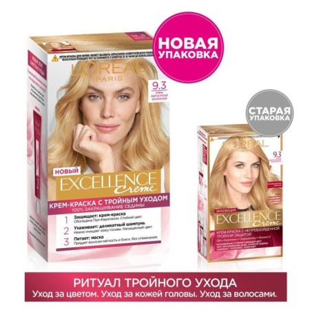 Hair Cream L’Oreal Excellence Creme, tone 9.3 Very light blond golden-9