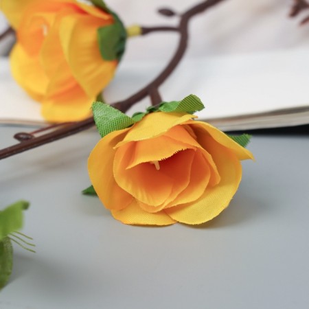 Artificial flowers "Rose mini carnival" 70x4 cm, yellow-1