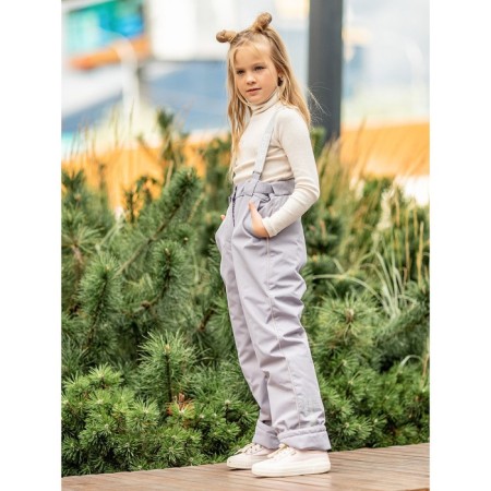 Pants for a girl, height 98 cm, color lilac ashes-2