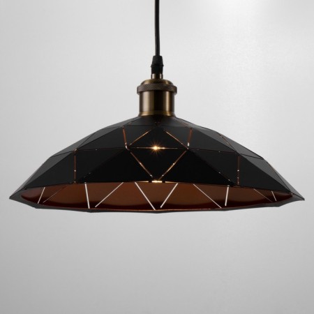 Suspension Bayerlux "perforation" E27 Black-gold 33x33x20-120cm-2