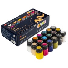 A set of acrylic paints on the skin of 17 colors x 20 ml, ZHK Decola, 261412143