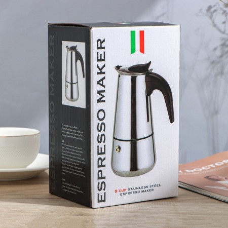 Header coffee maker "Italiano", 450 ml, 9 cups, red color-5