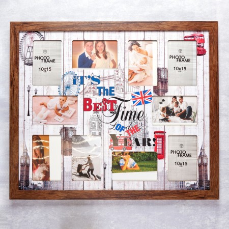 Photo frame MDF "It’s The Best Time" in 10 photos 61x52 cm-1