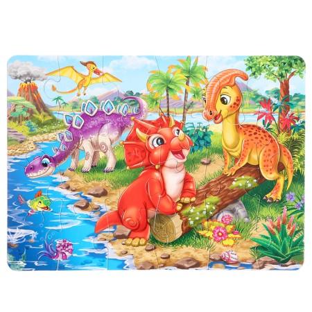 Maxi-Puzzles 2 in 1 "World of dinosaurs No. 50", 15 and 24 elements-1