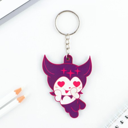Key keychain wooden anime "Kuromi" 4.7 x 6 cm