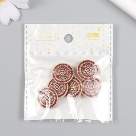 Buttons metal for creativity "openwork flower" 2.1x2.1x0.8 cm-3