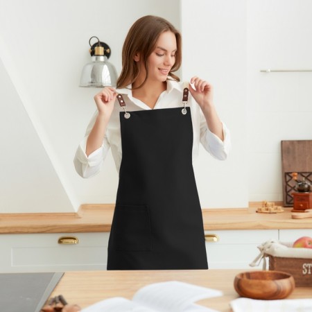 Apron Ethel Minimalist Design 60x70 cm, Dark, Lenon 45%, cotton 55% 395 g/m2-1