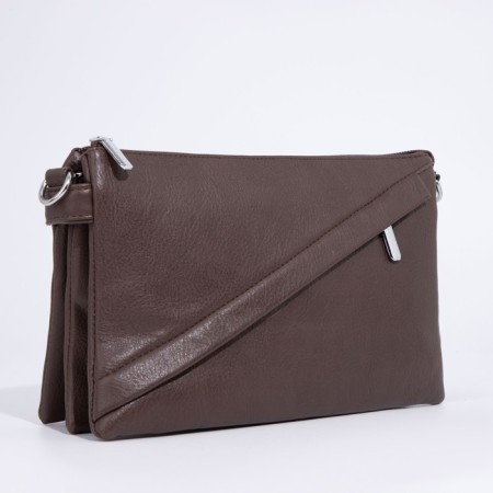 Cross-Bodi Bag on a zipper, brown color-2