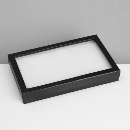 Strack for jewelry "Casket" 36 seats, 21.5 × 13.5 × 3 cm, black and white color-3