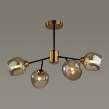 Люстра потолочная Lumion. Odell, 4х60Вт, E27, цвет чёрный, бронза