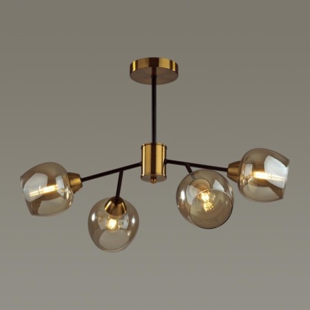 Cell chandelier Lumion. Odell, 4x60W, e27, black color, bronze
