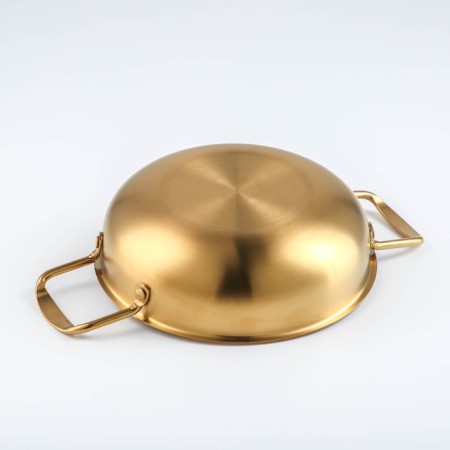 Stear, d = 20 cm, h = 6, thickness 1 mm, 201 steel, gold color-2
