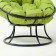 Armchair "Papasan" mini, with a green pillow, 81x68x77cm, mix