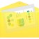 A4 button folder-converter, 120 μm, calligrata, transparent, yellow