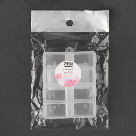 Organizer for needlework, with a suspension, 8 departments, 8 × 6 × 2 cm, the color is transparent-2
