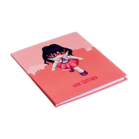 Notepad A6+, 64 sheets "My Secrets. Super Girl", integral cover, Soft Touch lamination, selective varnish, 80g/m2 block-1