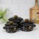 Set of pan “Arabica-1”: 3 subjects: 1 l, 1.5 l, 2.3 l, enameled covers, induction