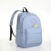Youth backpack from textiles, 2 parts on lightning, 3 pockets, blue color