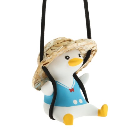 Suspension on a mirror, duck in a hat, height 8 cm, lace 50 cm-1