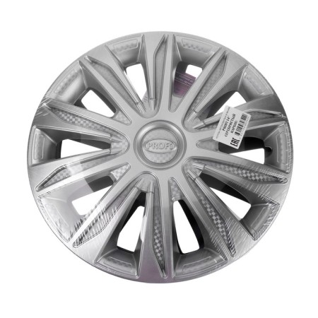 Wheel caps R14 "Profi", silver carbonist, set 4 pcs-1