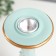 Polystone candlestick for 1 candle "lush sheet" of pale blue 26.5x9x9 cm