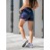 Women's shorts ise, size 50 cm, dark blue color, pink