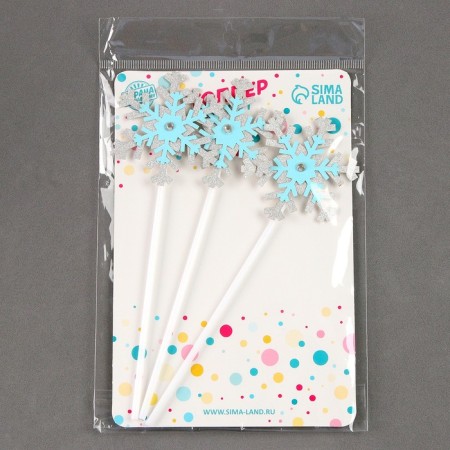 Set for decorating the Cake "Snowflakes", 3 pcs., Blue color-2
