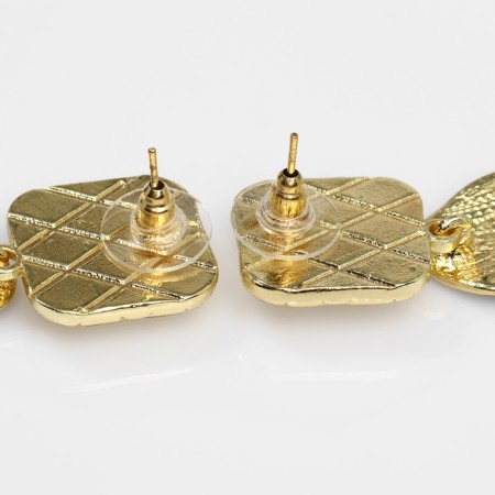 Earrings Assorted "Antiquity" Square, Color Gold-1