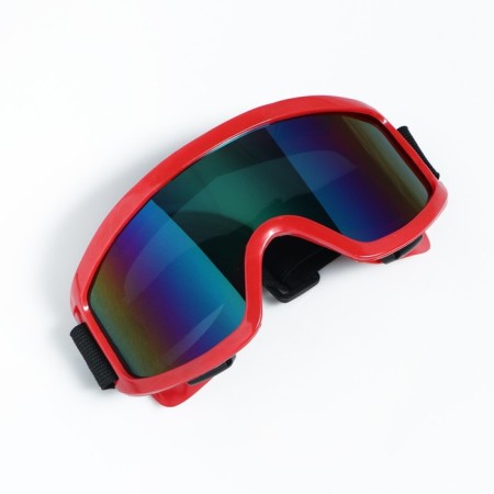 Glass-mask for motorcycle driving, chameleon glass, red-1