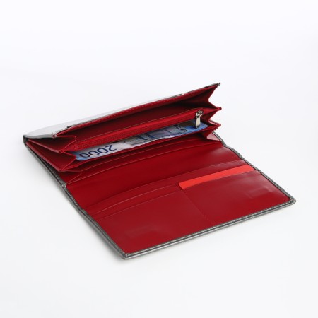 Women's wallet on a magnet, silver color-3