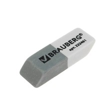 Eraser Brauberg Partner, gray-white, in a cardboard display, 41x14x8 mm