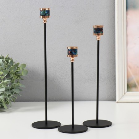 Climber Metal "Perefire. Kant" d = 2.5 cm set 3 pcs black with gold 21.5 cm, 27 cm, 32 cm 97163-1