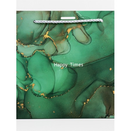 Gift laminated "marble", green with a bow, 25 x 20 x 12 cm-3