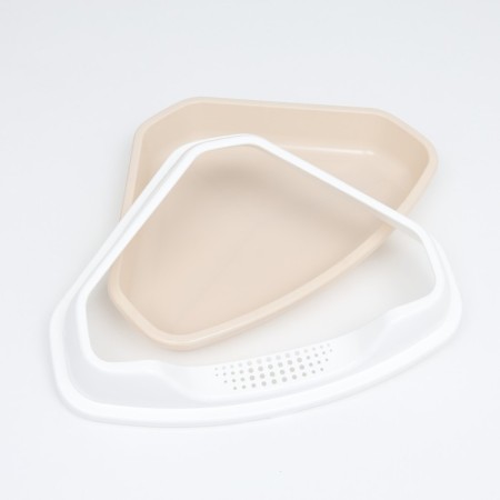 A corner toilet with a frame, 55.5 x 41.5 x 15 cm, beige-3