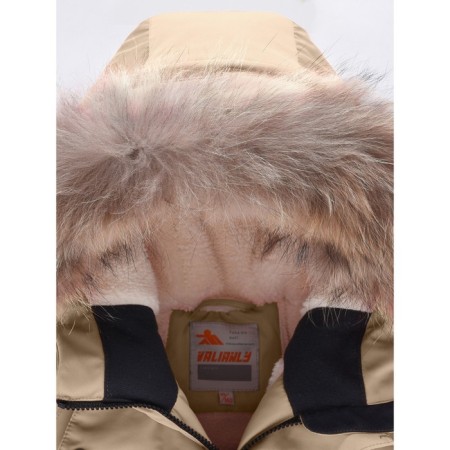 Winter park for a girl, height 170 cm, beige color-4