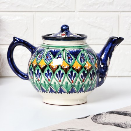 Rishtan ceramics "Patterns", 1000 ml, blue-5