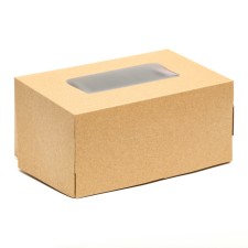 The box is folding, with a window, craft, 15 x 10 x 7 cm, set 10 pcs.