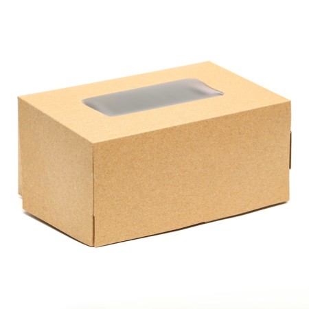The box is folding, with a window, craft, 15 x 10 x 7 cm, set 10 pcs.