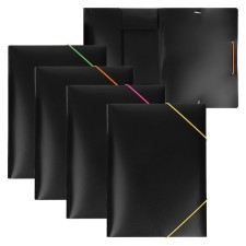 A4, 500 μm elastic band, calligrata, root of 15 mm, black, mix (neon colored elastic bands)