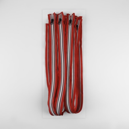 Lightning "Spiral", No. 5, detachable, castle machine, 80 cm, red/white/black color-2