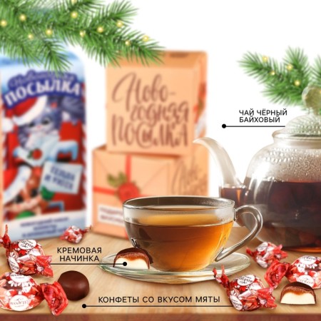 Gift set New Year's "New Year's Parcel": tea, sweets-1