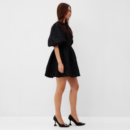 Women's dress with a neckline on the back MIST, p. S, black-3