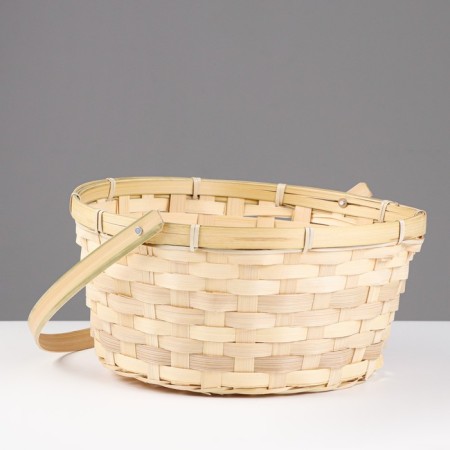 Wicker basket, 26x12/30 cm, yellow, bamboo-1