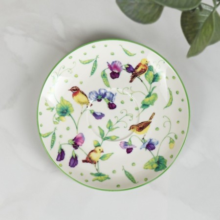 Service Porcelain Tea Daulay "Green Garden", 12 items: 6 cups 220 ml, 6 saucer d = 13 cm-4