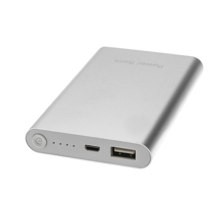 External battery Luazon PB-24, 8000 mAh, USB, 1 A, indicator, metal, gray-2